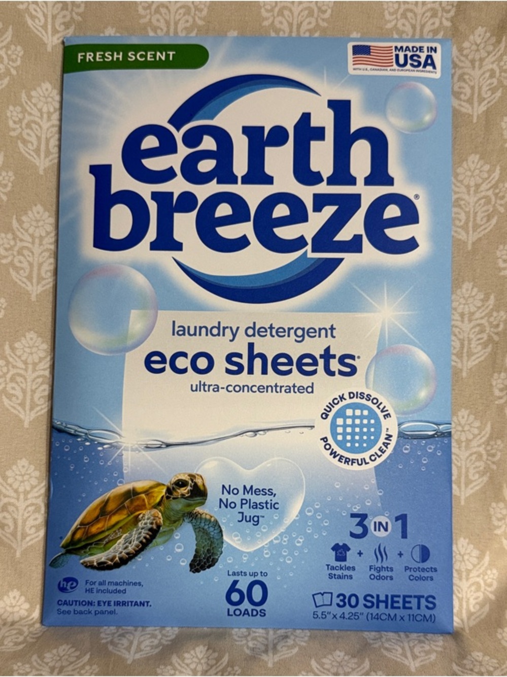 Earth Breeze Eco Sheets Laundry Detergent - Fresh Scent (Blue)